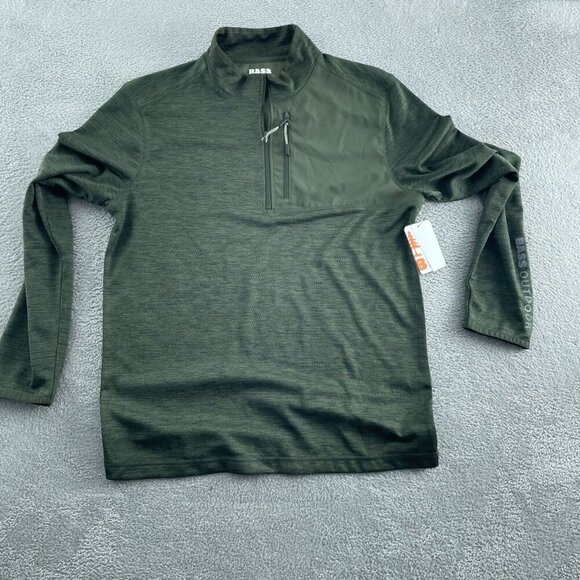 Bass Outdoor Climber Quarter Zip Pullover Scarab Cationic S NWT 4755 - Picture 1 of 9